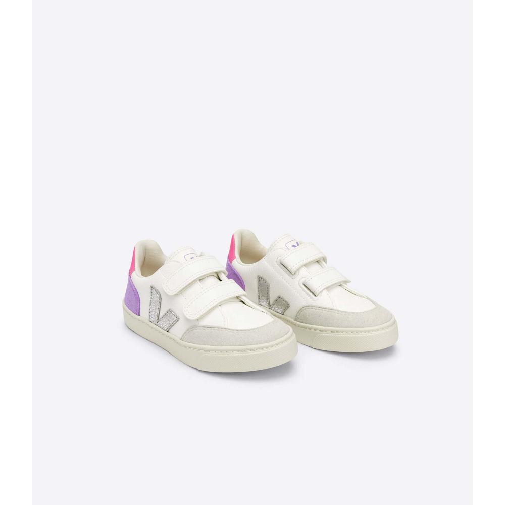 White/Purple Kids' Veja V-12 CHROMEFREE Shoes | AU 749KOR